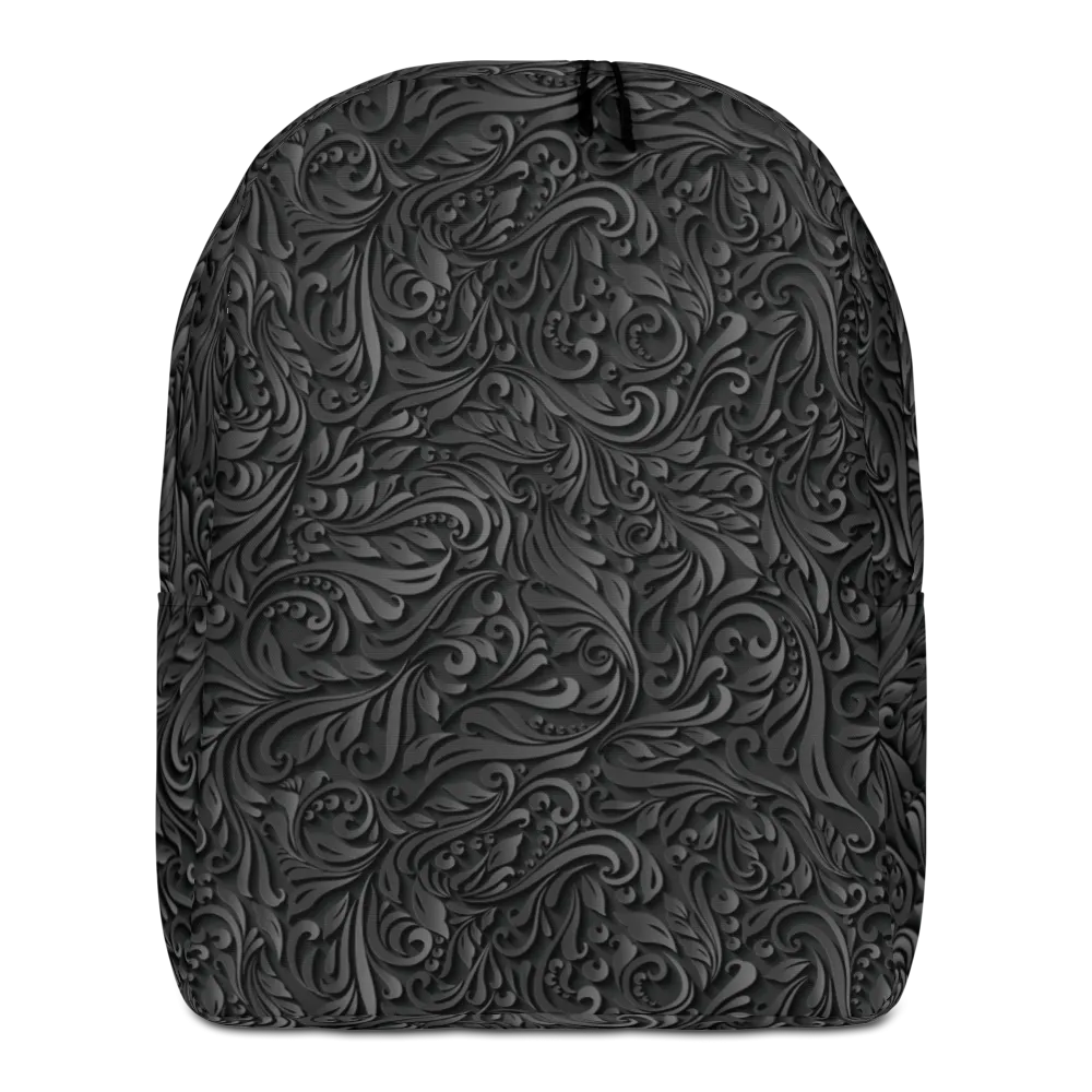 3D Black Ornament Pattern Minimalist Backpack