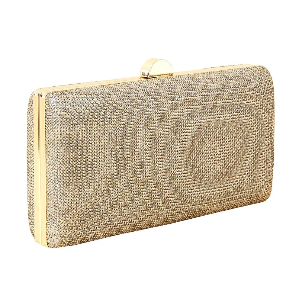 Accessorize London Women's Faux Leather Lurex hardcase-Gold