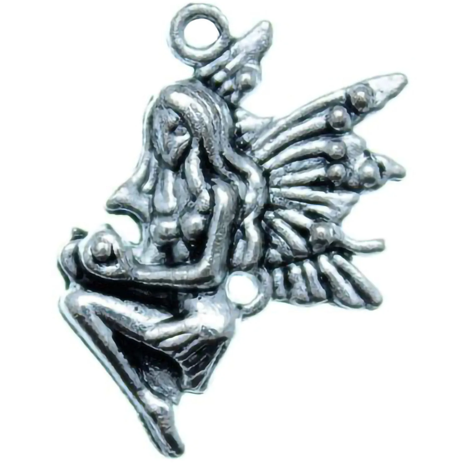 AVBeads Celtic Wish Fairy Silver 29mm x 25mm Metal Charms 4pcs