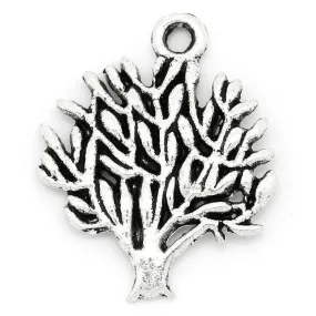 AVBeads Nature Tree Charms Silver 20mm x 16mm Metal Charms 10pcs