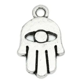 AVBeads Pagan Hamsa Charms Silver 19mm x 12mm Metal Charms 10pcs