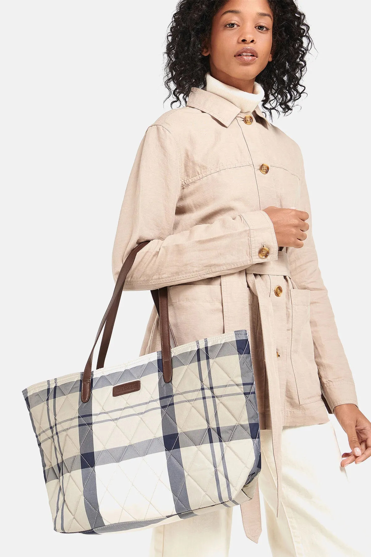 Barbour Wetherham Quilted Tartan Tote Bag