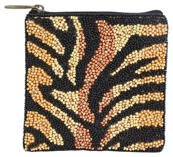 Beaded Tiger Stripes Essential Pouch