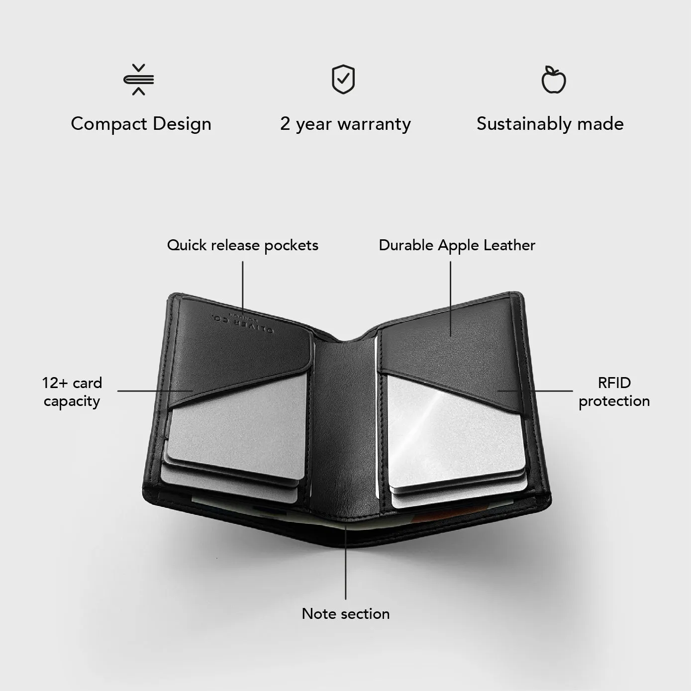 Billfold Compact Wallet | Premium Apple Skin