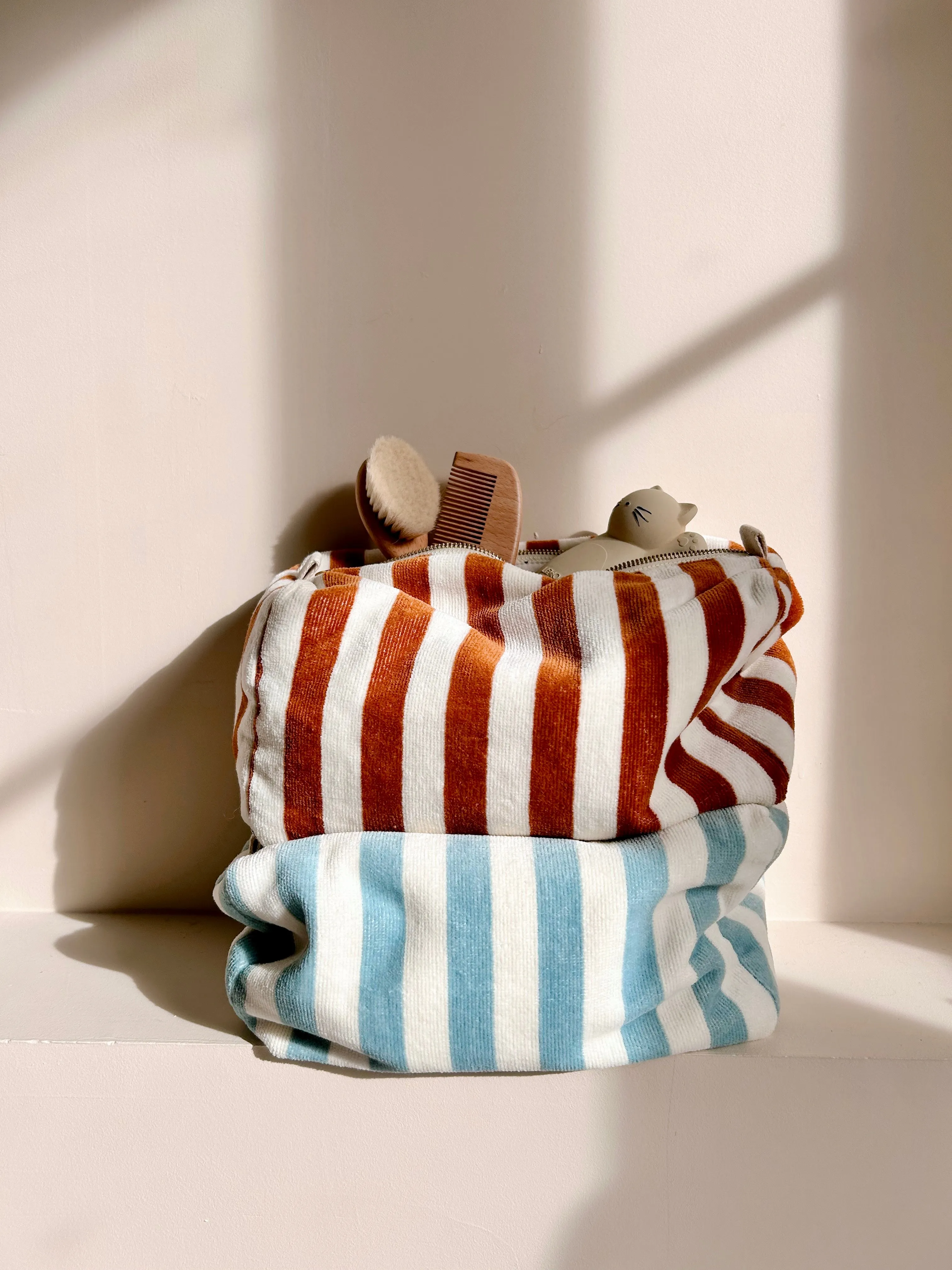 Blue Stripes Vic Wash Bag