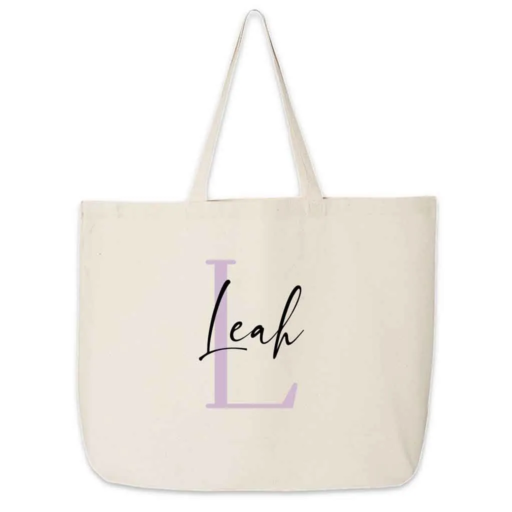 Bridal Party Tote Bag Personalized with Stylized Monogram