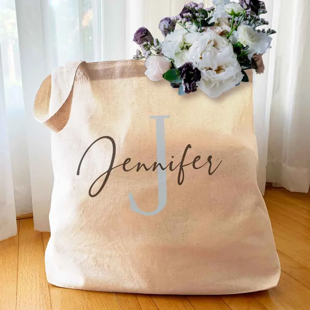 Bridal Party Tote Bag Personalized with Stylized Monogram