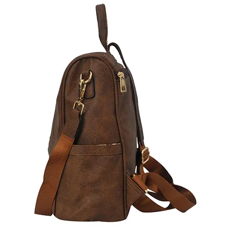 Brown Faux Leather NGIL Traveler Backpack