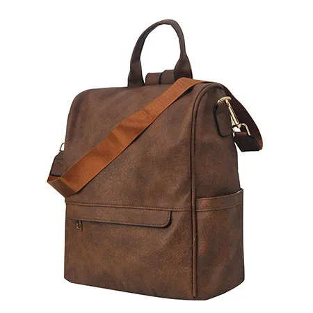 Brown Faux Leather NGIL Traveler Backpack