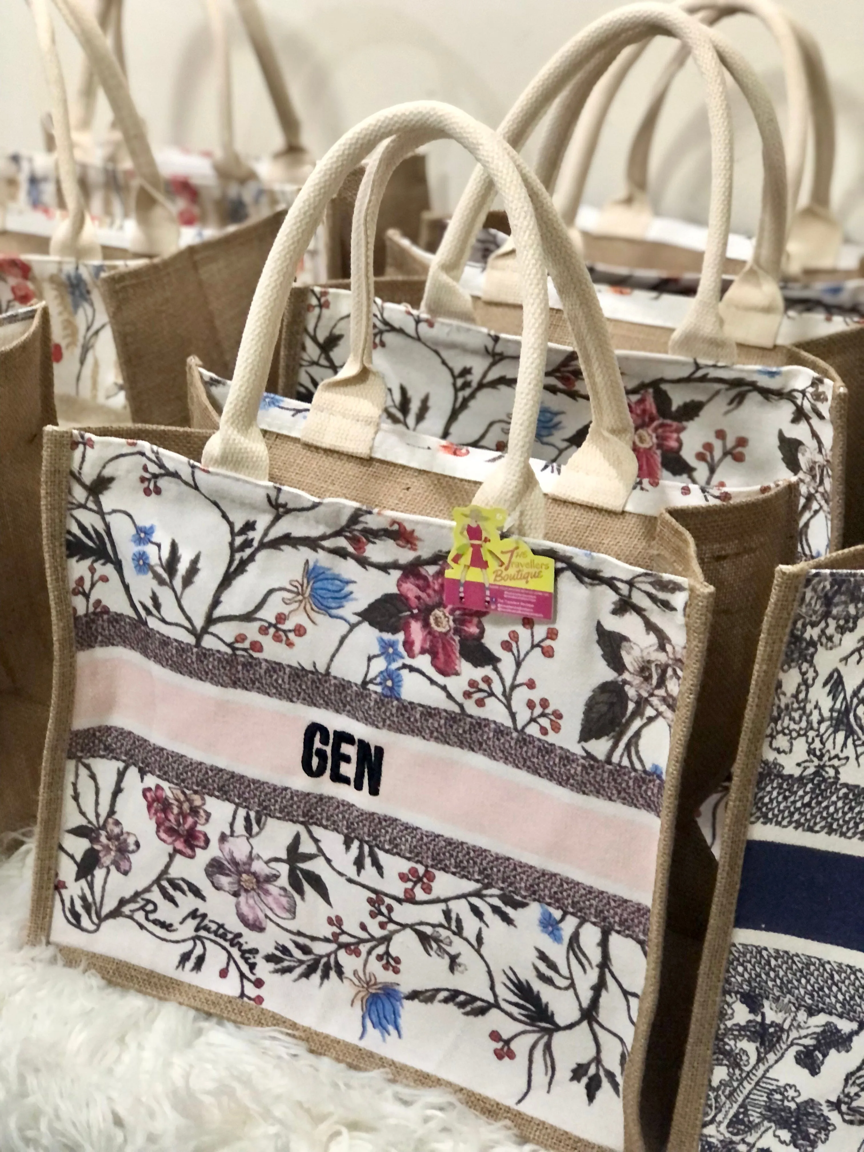 Burlap Book Tote