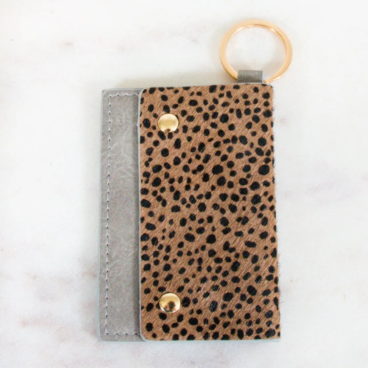 Caila Leather Cardholder with snaps