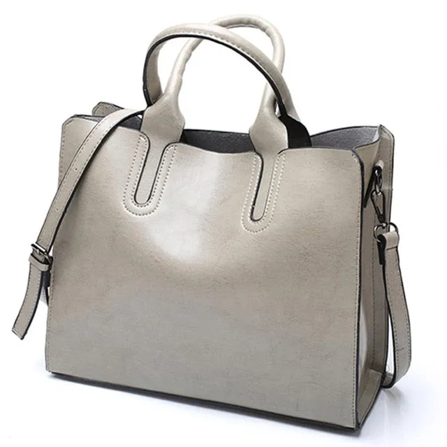 Casual PU Leather Tote Bag, Shoulder Bag and Handbag