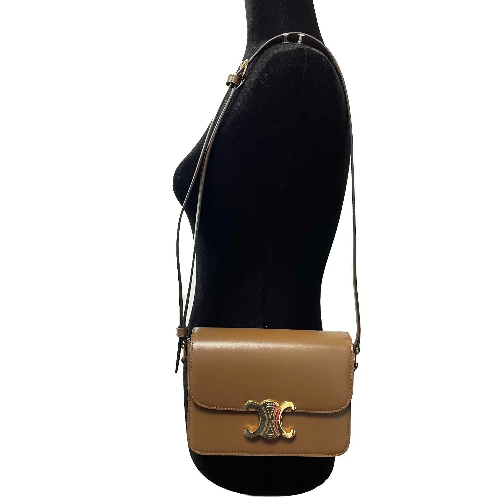 Celine - Teen Leather Triomphe Brown Shoulder Bag