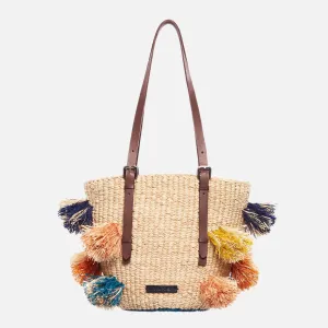 Colorful Handbags Rainbow Pom Pom