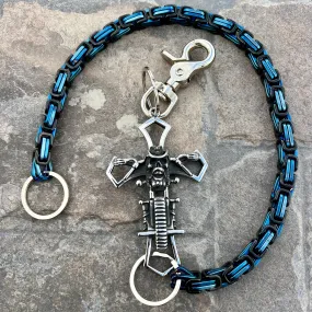 Cowboy Cross Wallet Chain - Black & Blue Daytona Heritage - WC226H