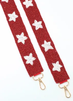 Crimson Beaded Star Strap