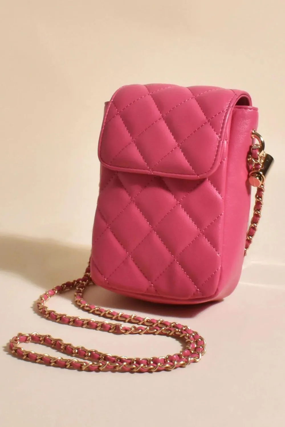 Dakota Quilted Mini Crossbody Bag | Hot Pink