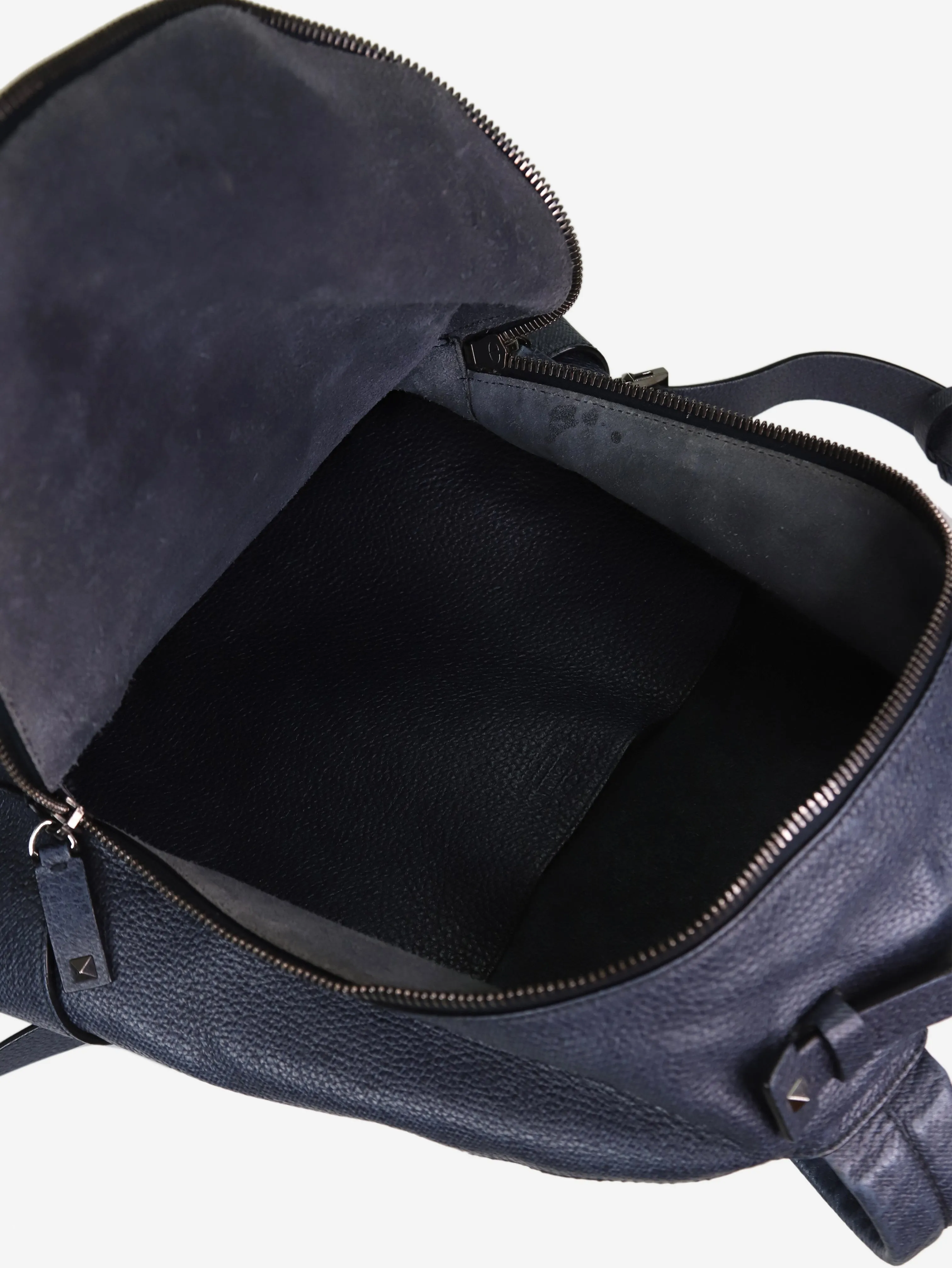 Dark blue Rockstud leather backpack