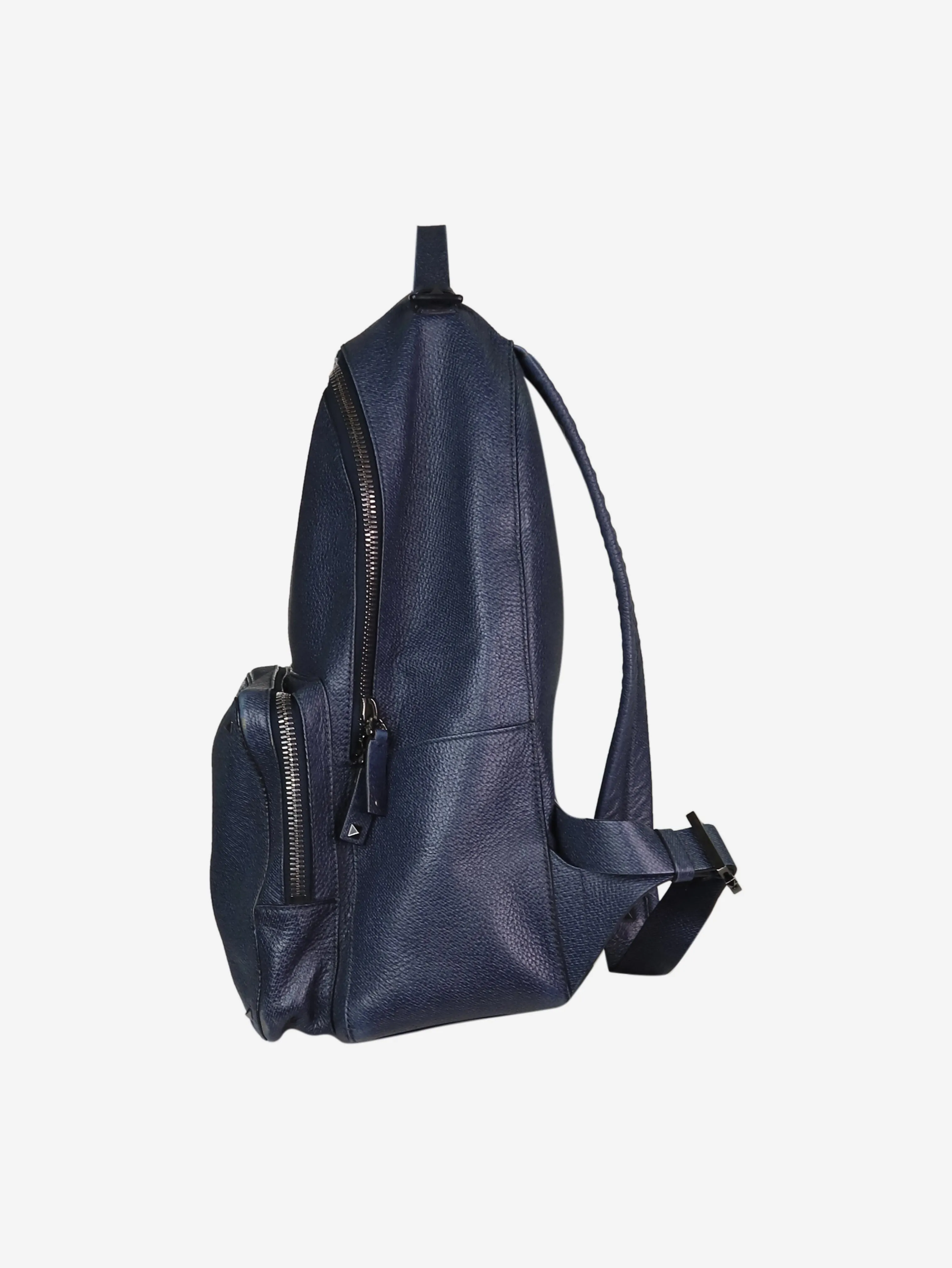 Dark blue Rockstud leather backpack