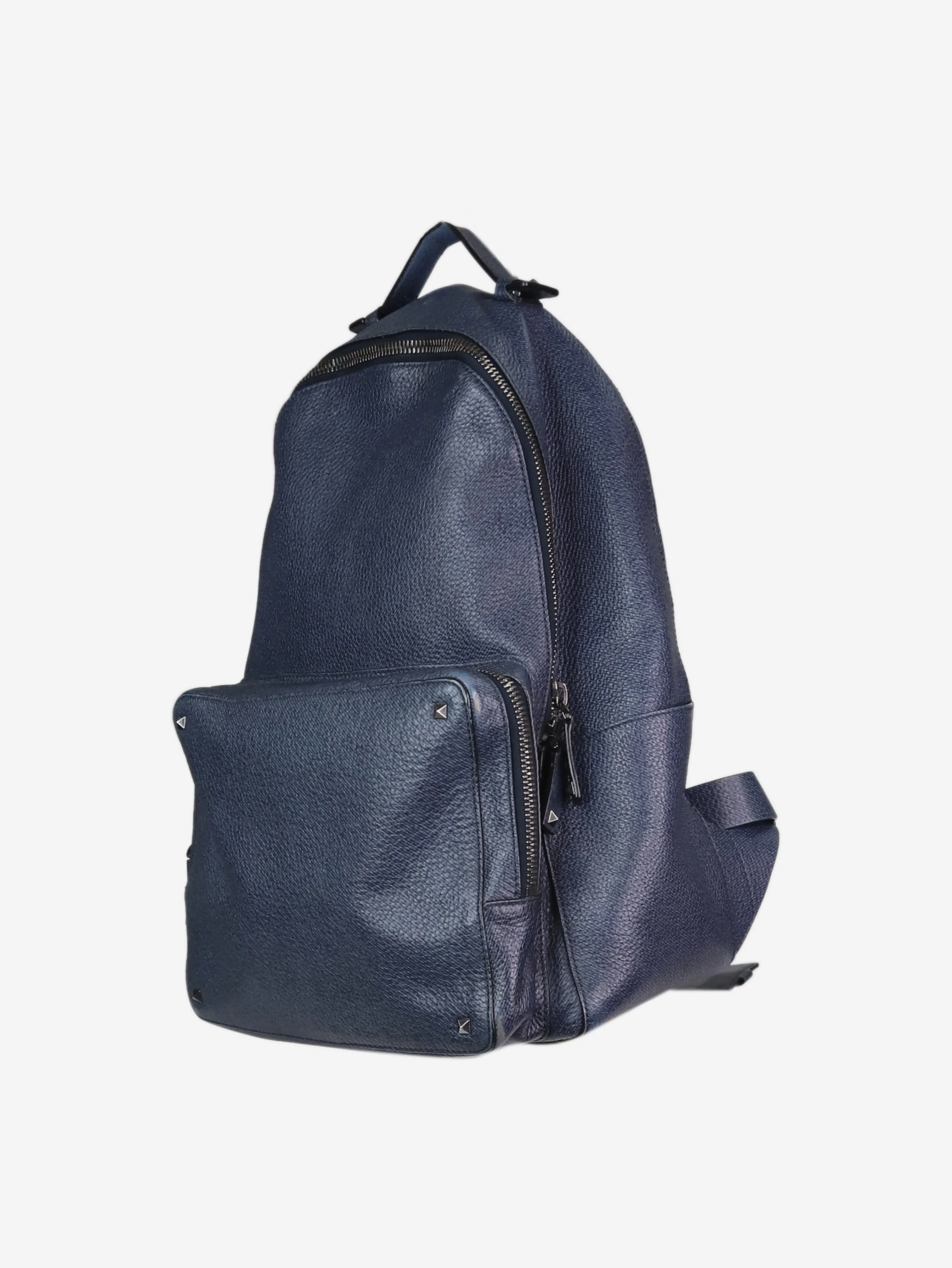 Dark blue Rockstud leather backpack