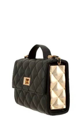 Diamond Quilted Crossbody (Black)