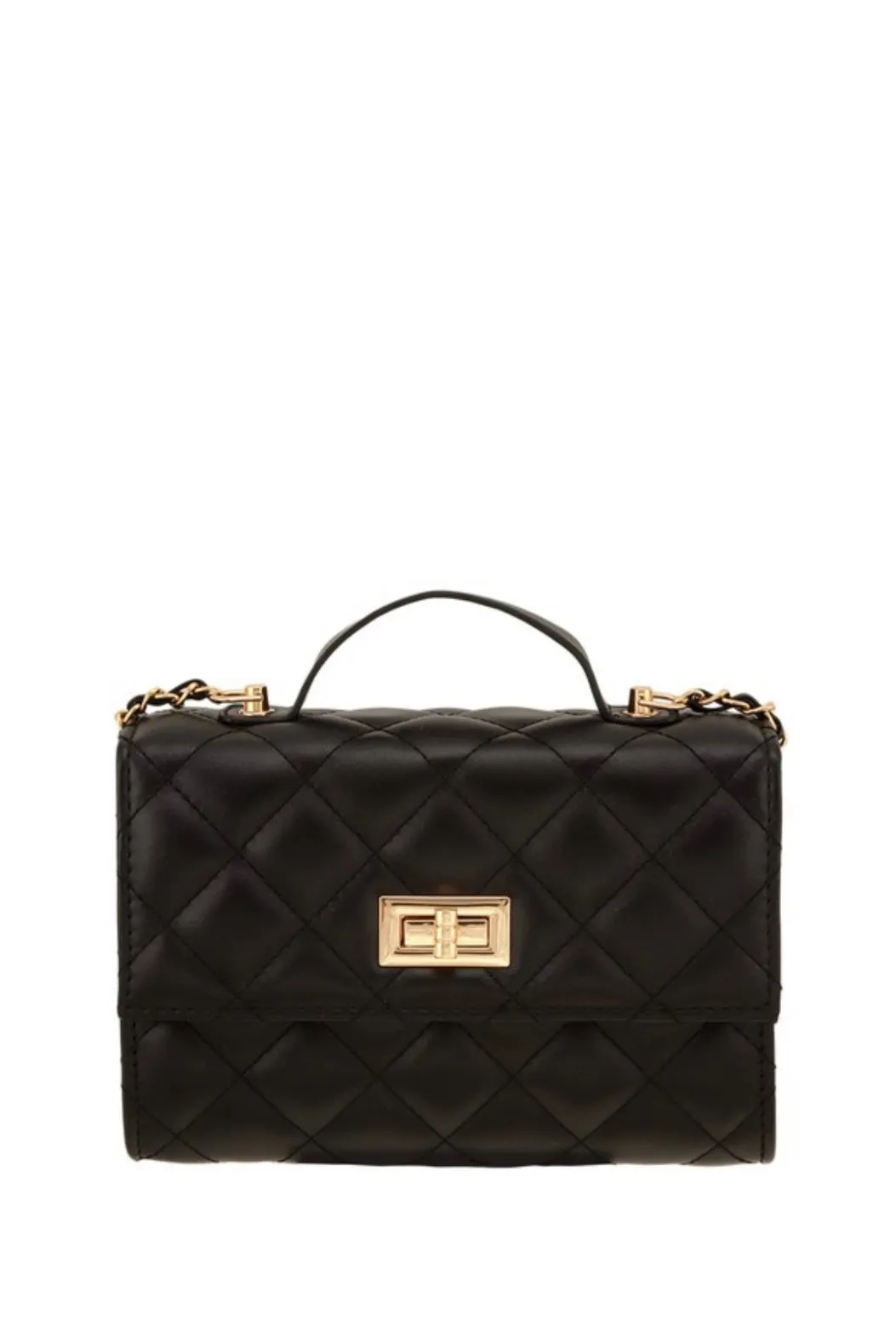 Diamond Quilted Crossbody (Black)