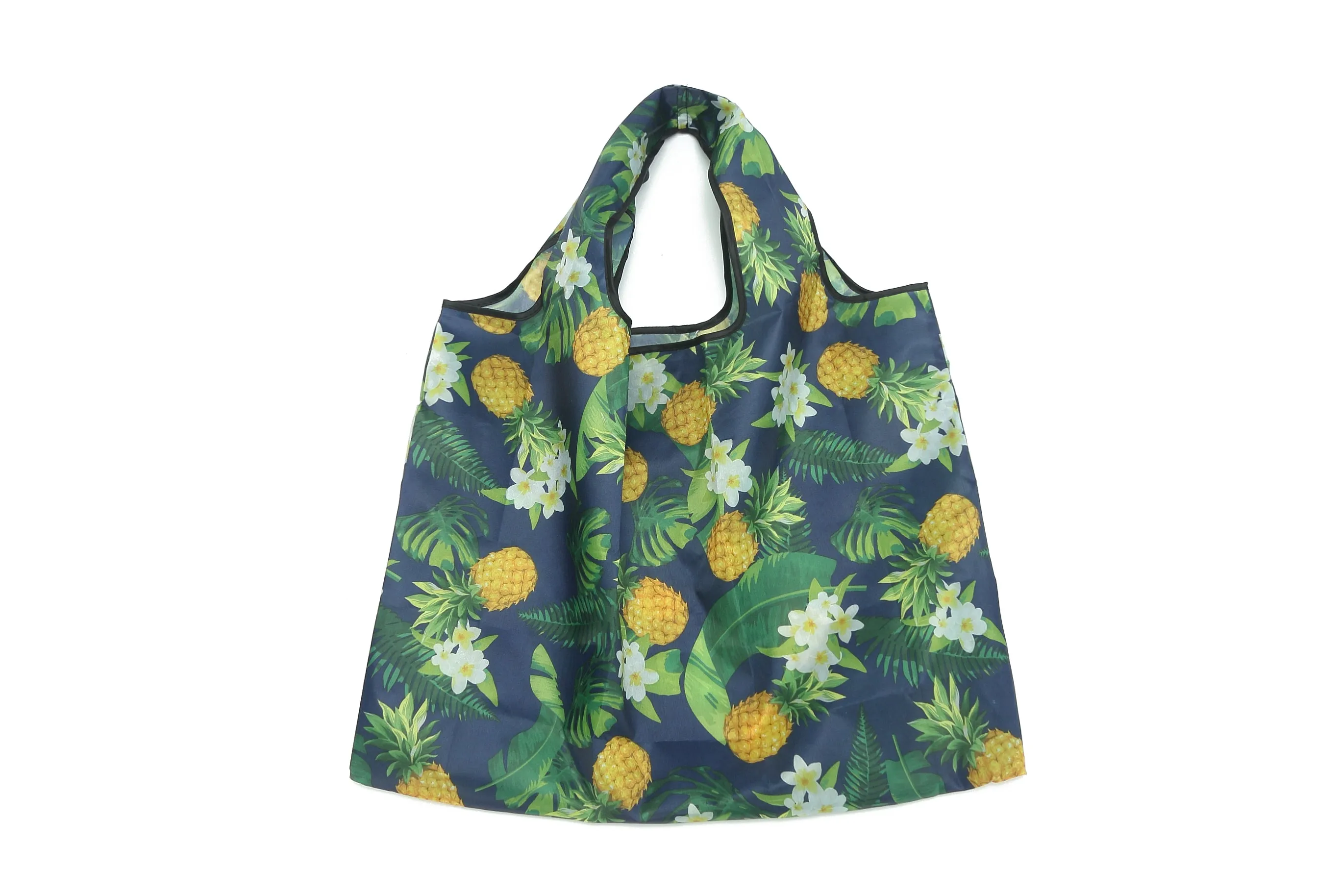 Foldable Bag Jackie Pineapple Monstera Navy