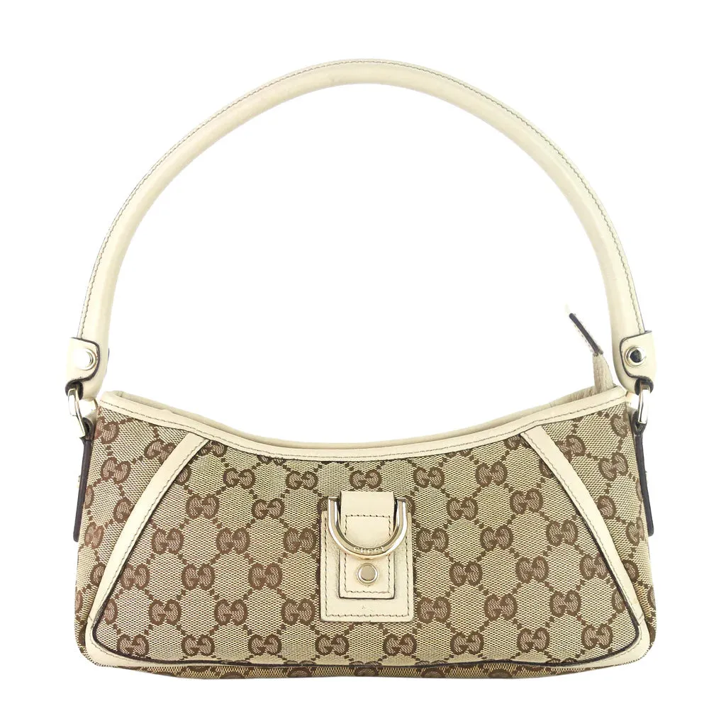 Gucci Abbey D-Ring Monogram Canvas Pochette Shoulder Bag