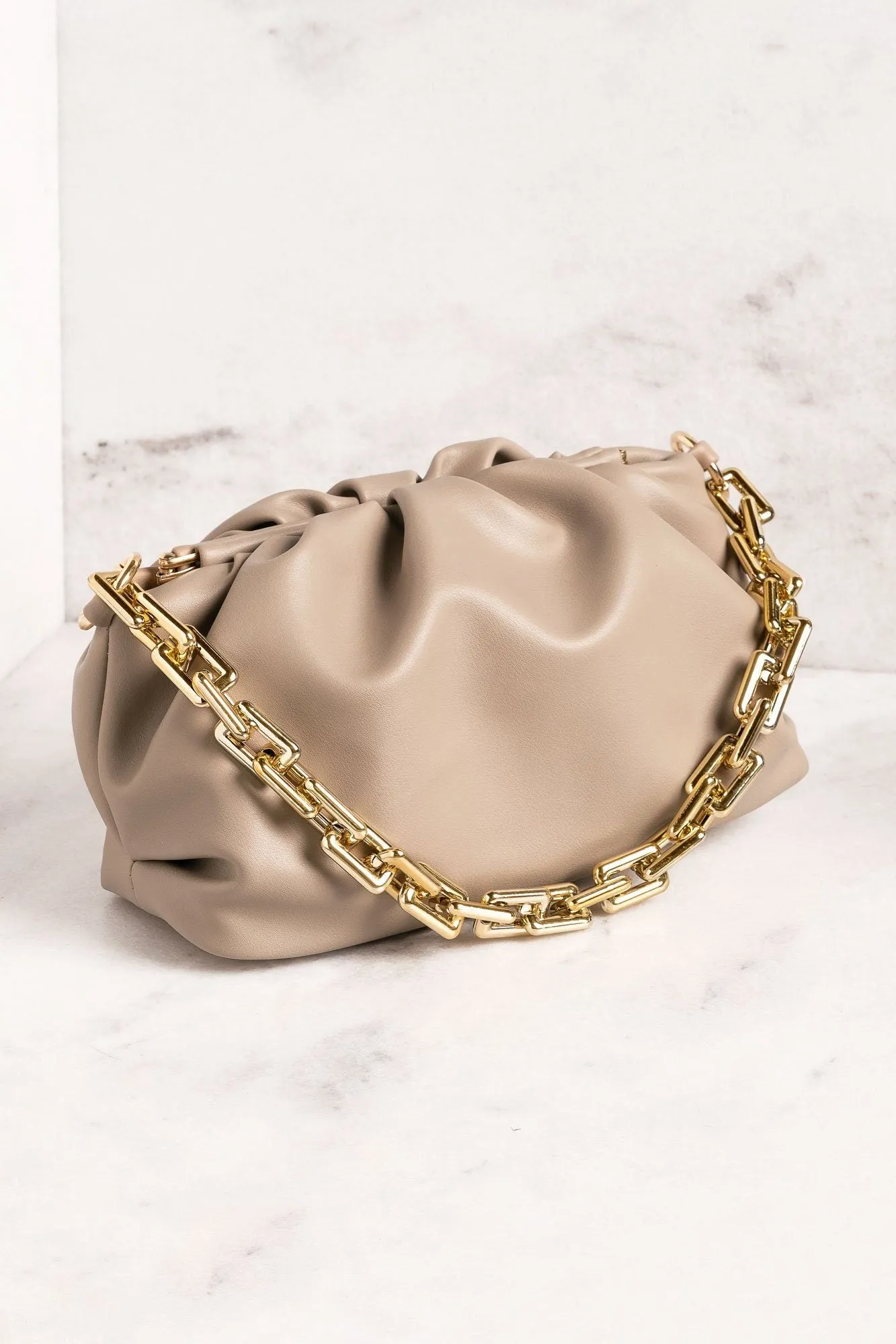 Kira Khaki Gold Chain Purse