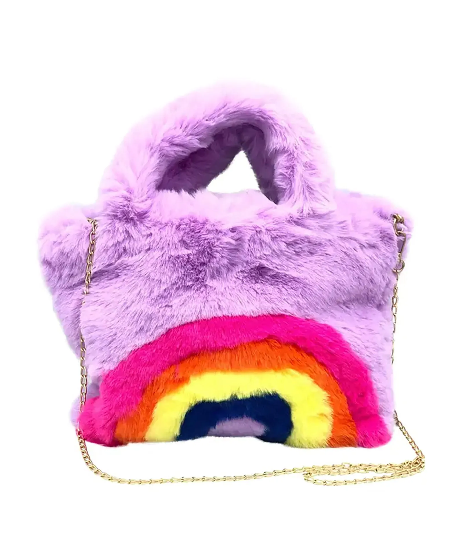 Malibu Sugar Girls Fuzzy Rainbow Purse