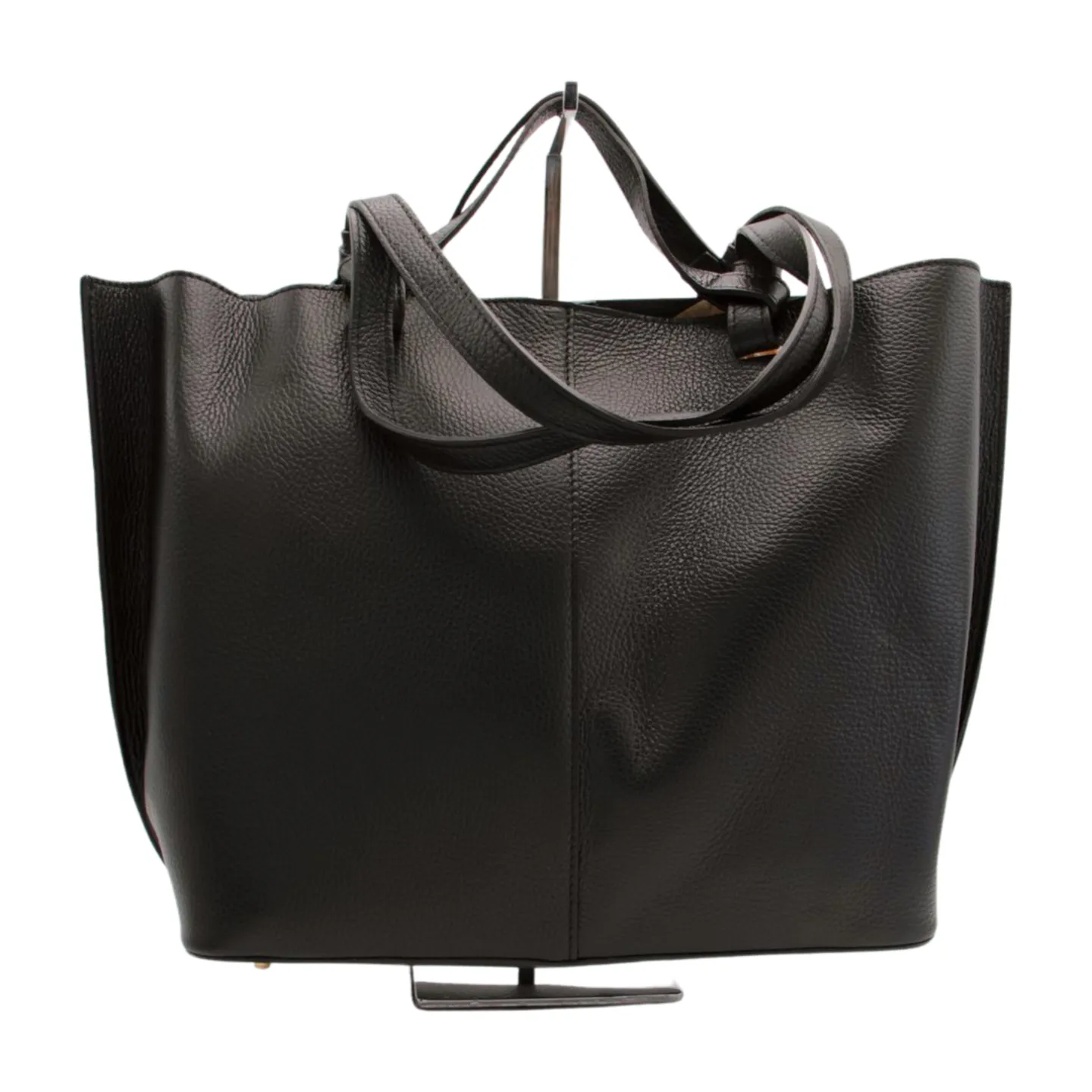 MARCO MOREO Black Leather Tote Handbag