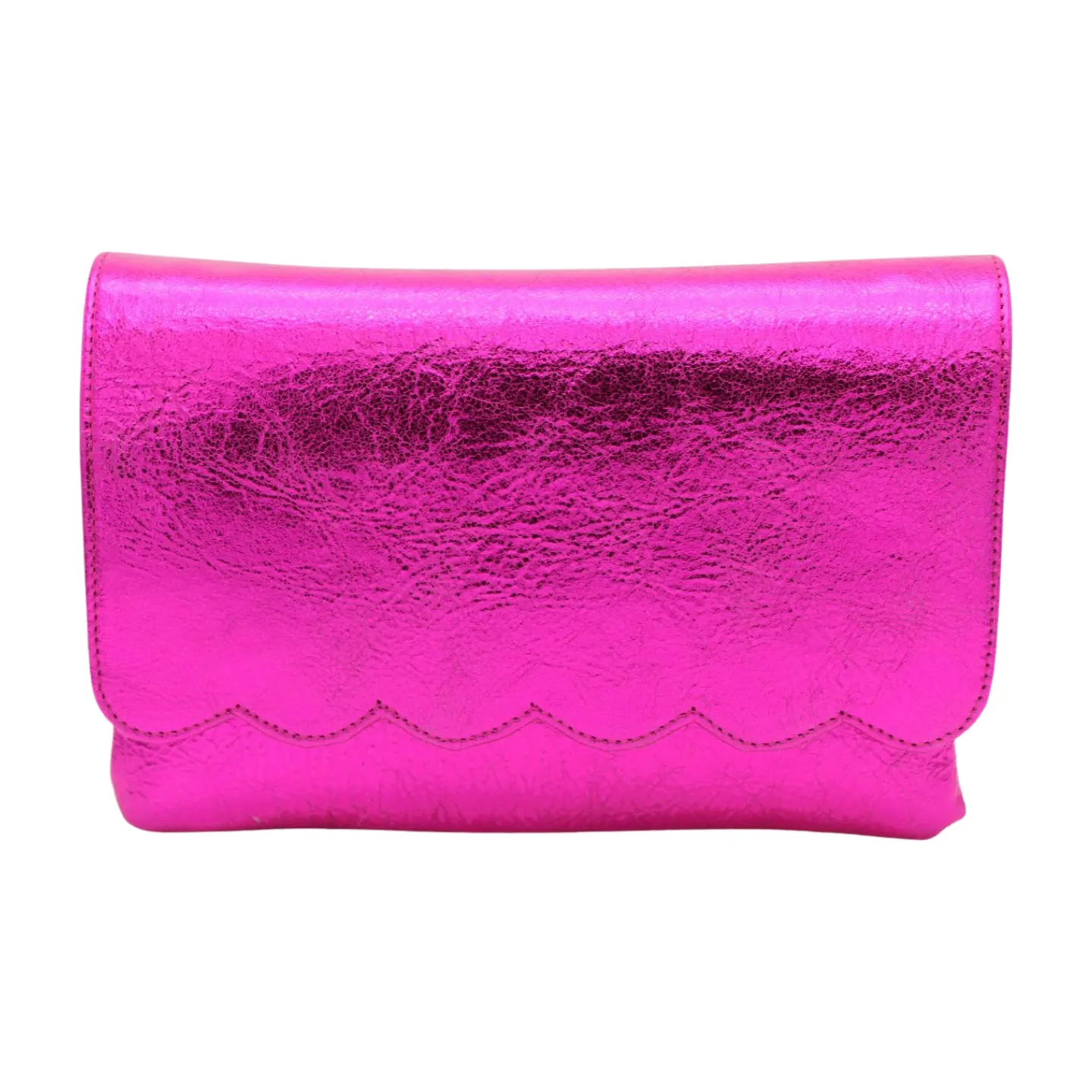 MARIAN  Pink metallic Leather Clutch Bag