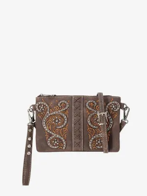 Montana West Floral Embroidered Crossbody Clutch