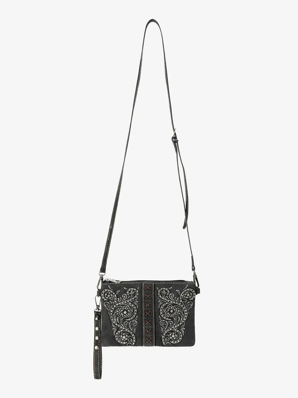 Montana West Floral Embroidered Crossbody Clutch