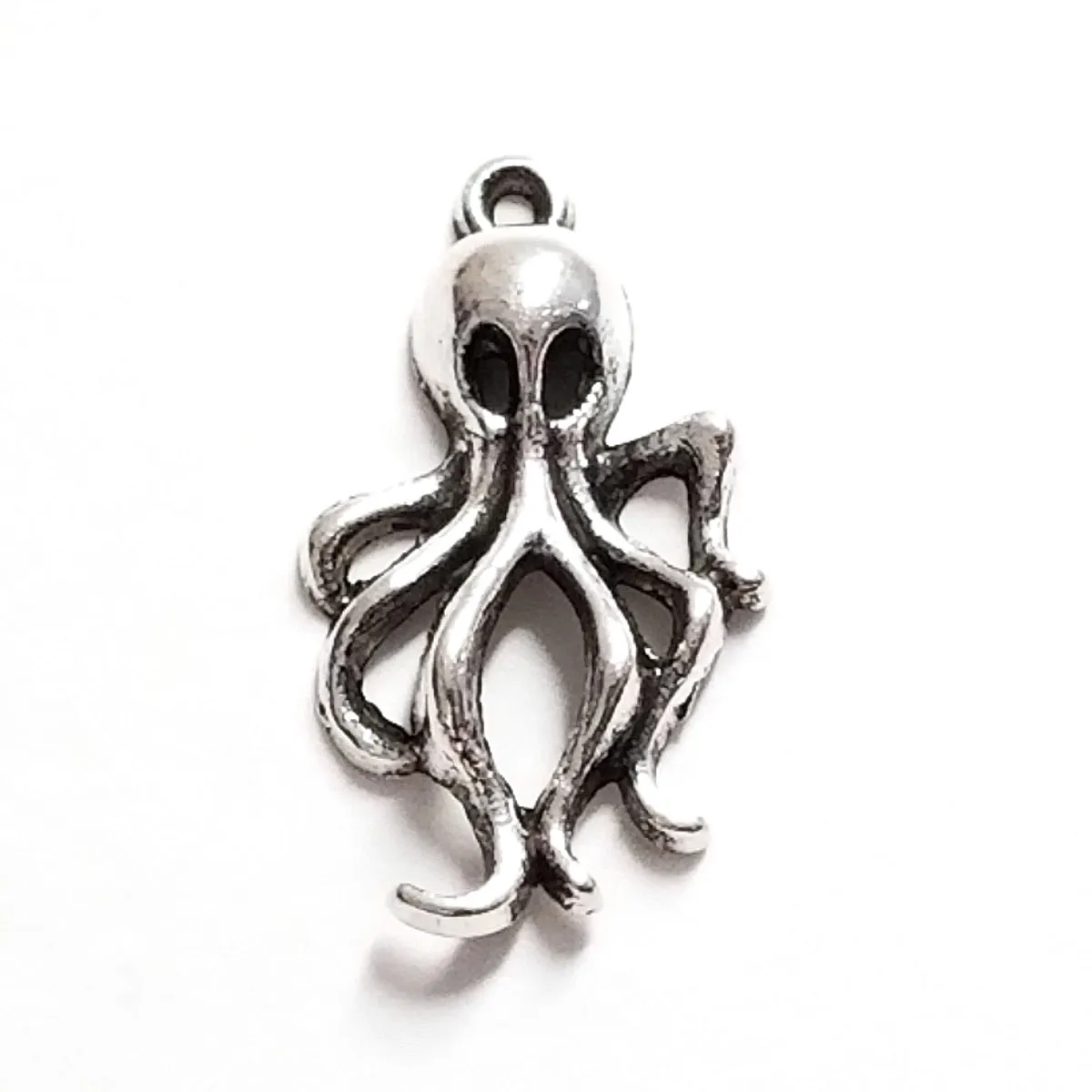 Octopus Charm, Steampunk Pendant, Antique Silver, Nickel Free, Lead Free, Cadmium Free, 32x18mm, Lot Size 20, #2058 S