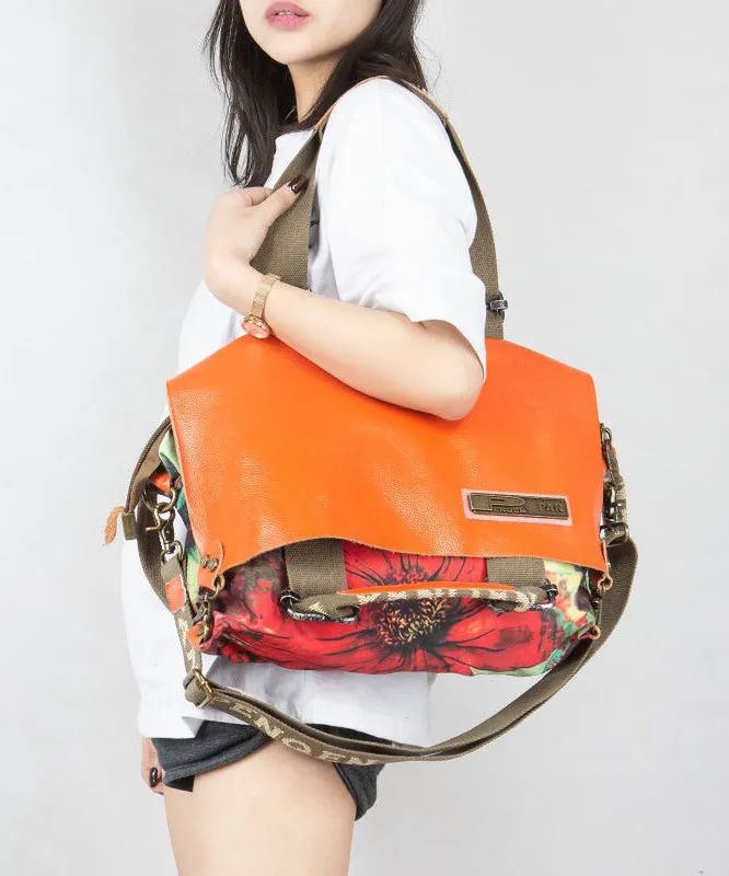 Original High-Capacity Patchwork Cowhide Outdoor Travel Shoulder Bag ZX1057