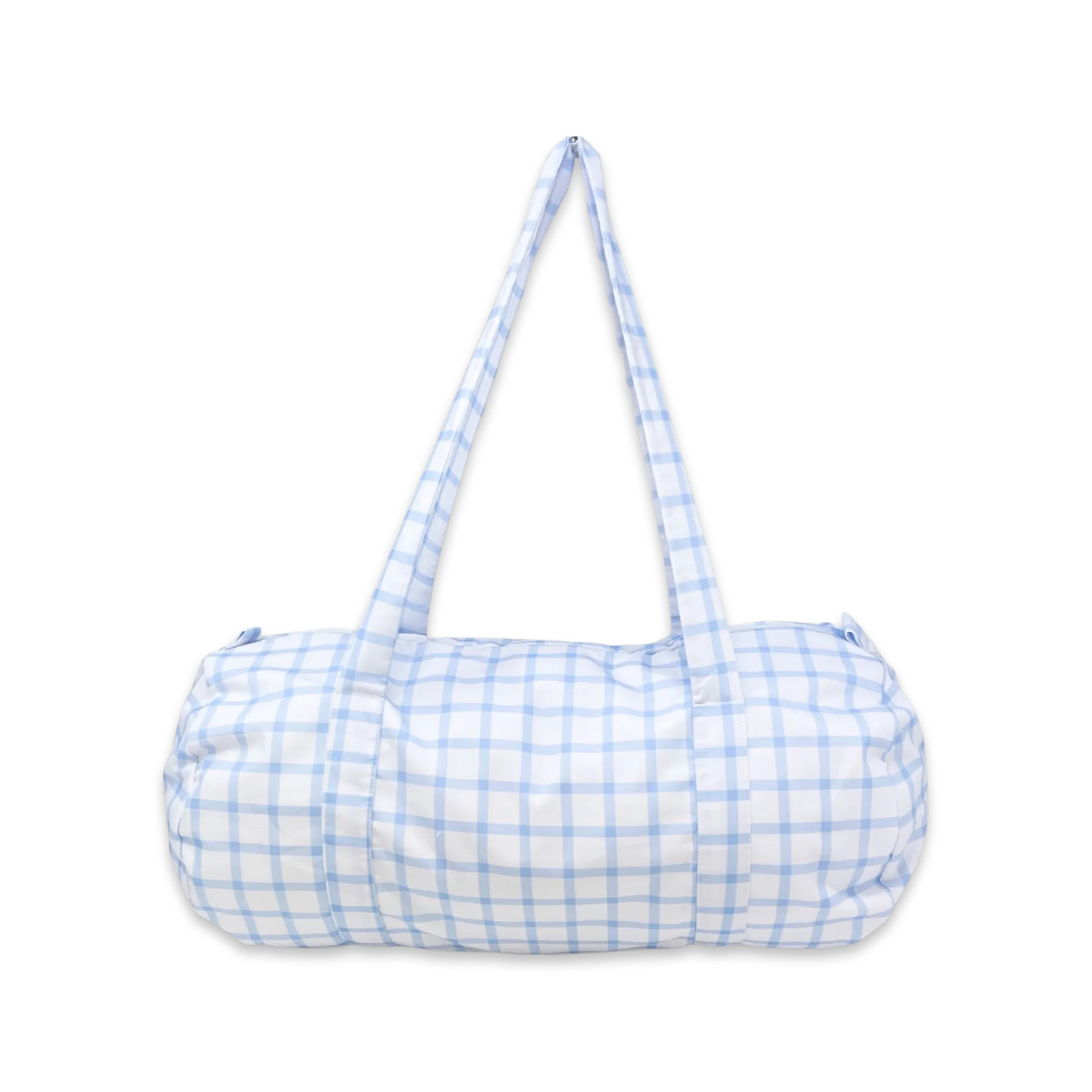 Overnight Duffle Bag - Whales Blue Windowpane