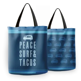 Peace Surf & Tacos Tote Bag