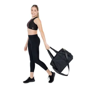 Puffer Style Dance Bag with Adjustable Shoulder Strap in Black