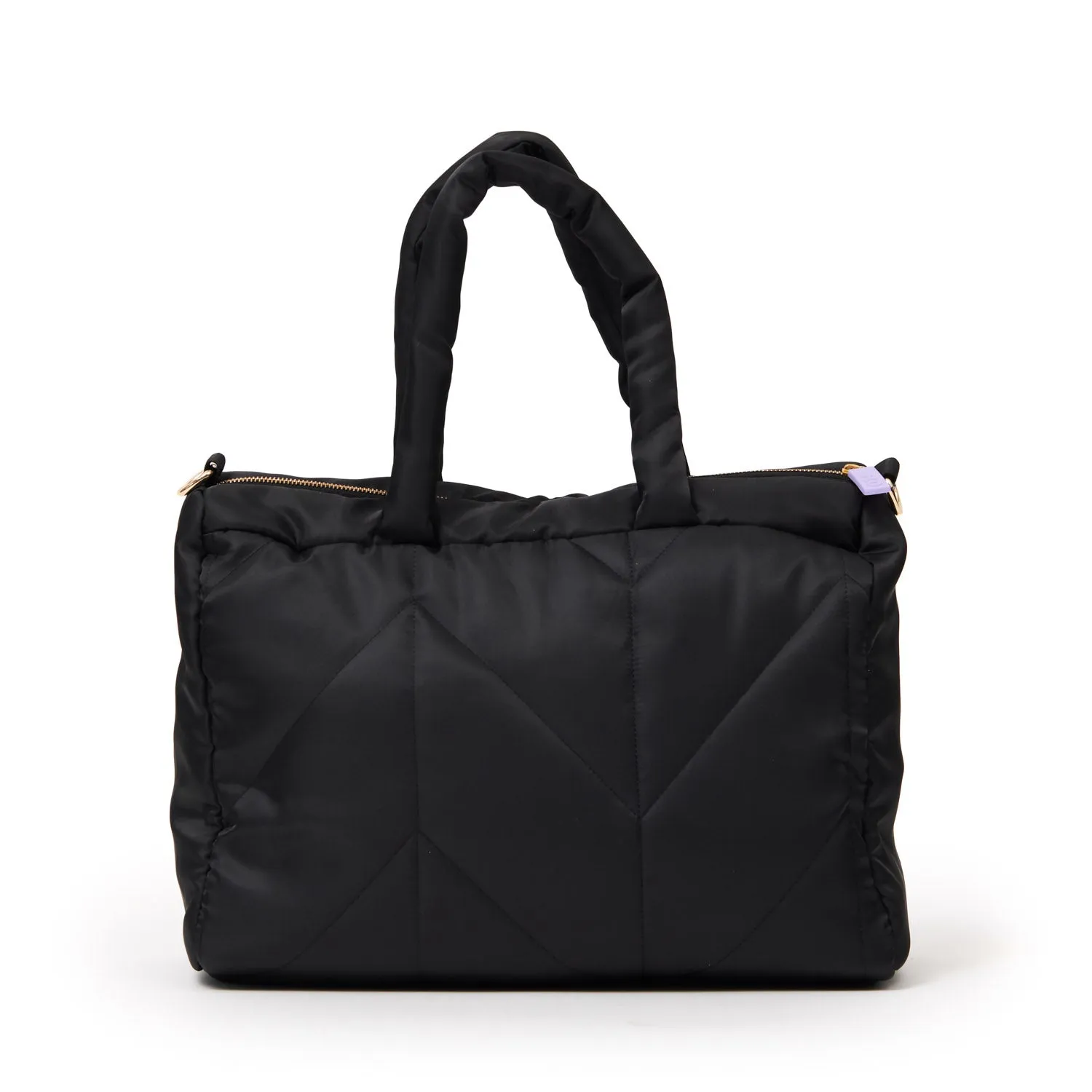 Puffer Style Dance Bag with Adjustable Shoulder Strap in Black