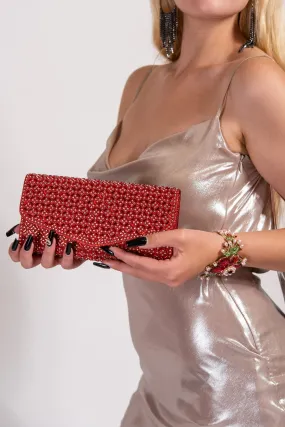 Rachel Diamond Grid Embellished Envelope Clutch