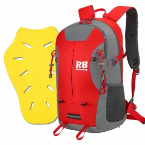 Riderbag Motorcycle Backpack Combo Hi Vis Red 35L   Ce level 2 back protector