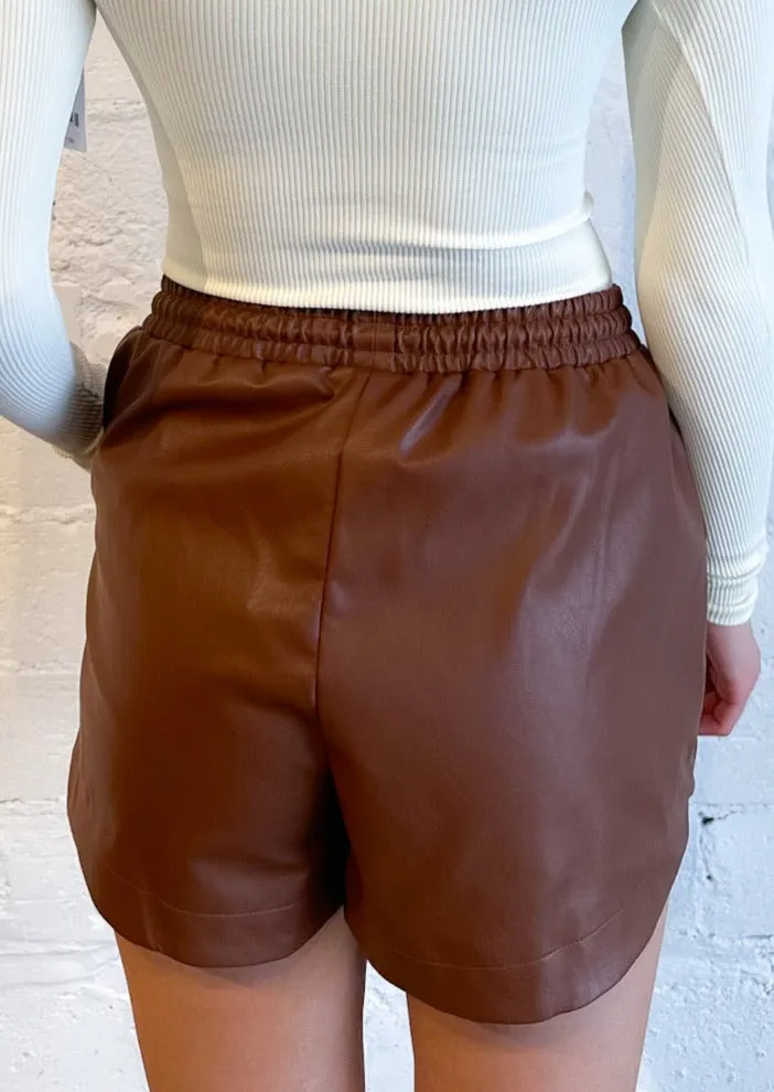 Seasons Change Faux Leather Shorts