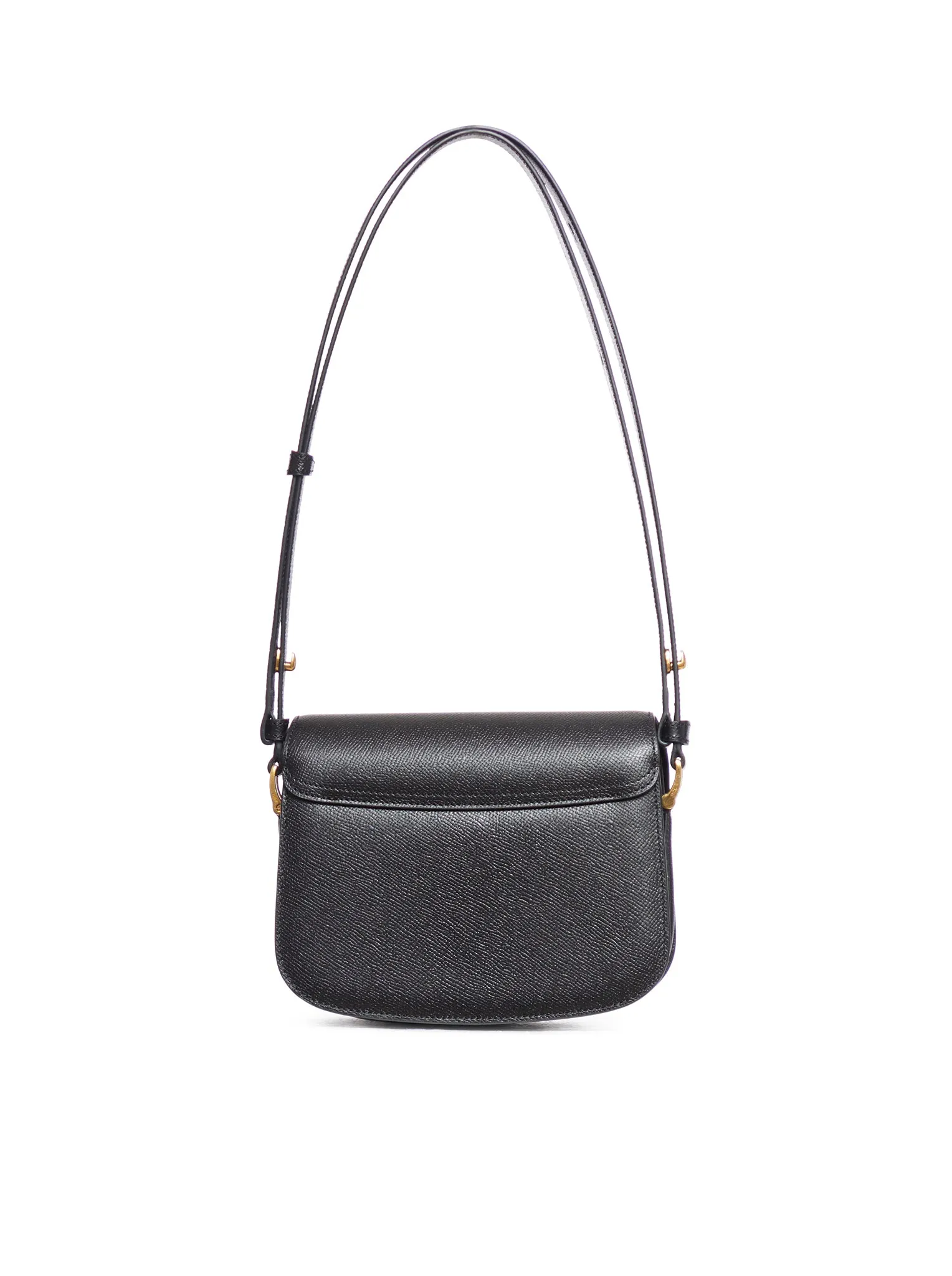 Shoulder bag in black calfskin