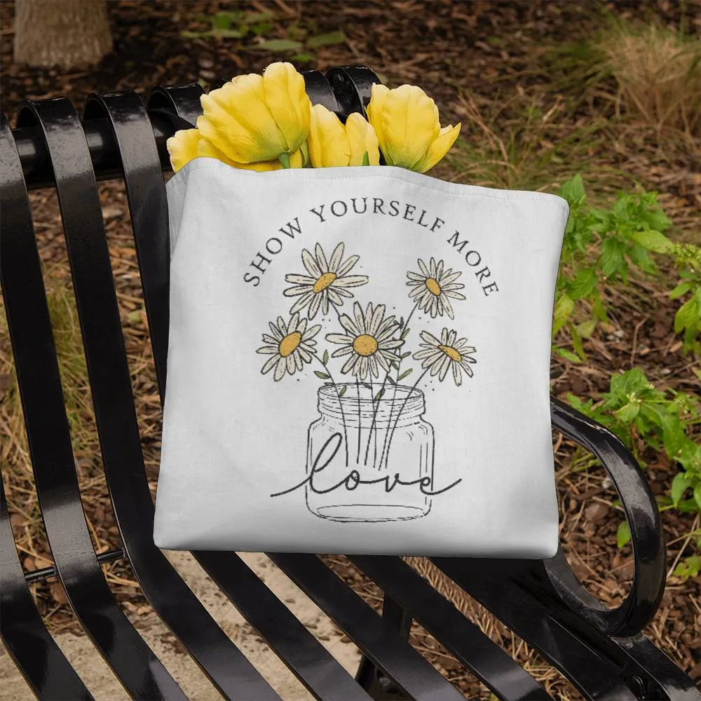 Show Yourself More Love Spring Daisy Square Classic Tote Bag