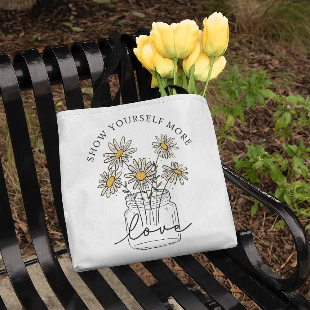 Show Yourself More Love Spring Daisy Square Classic Tote Bag