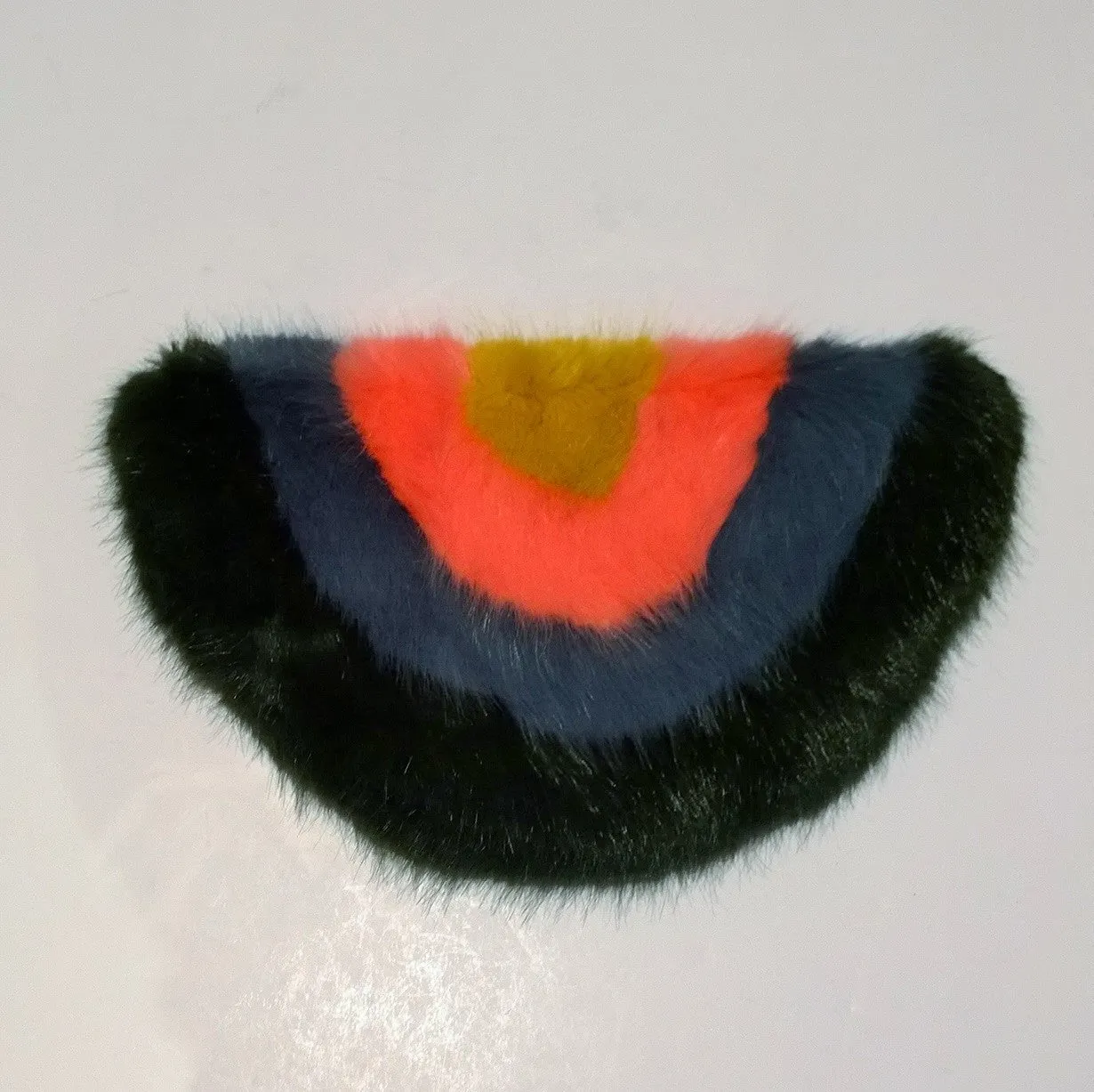 Shrimps Faux Fur Rainbow Clutch Vegan Bag