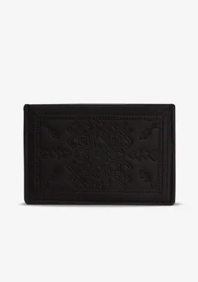 Signature Leather Puce Card Holder