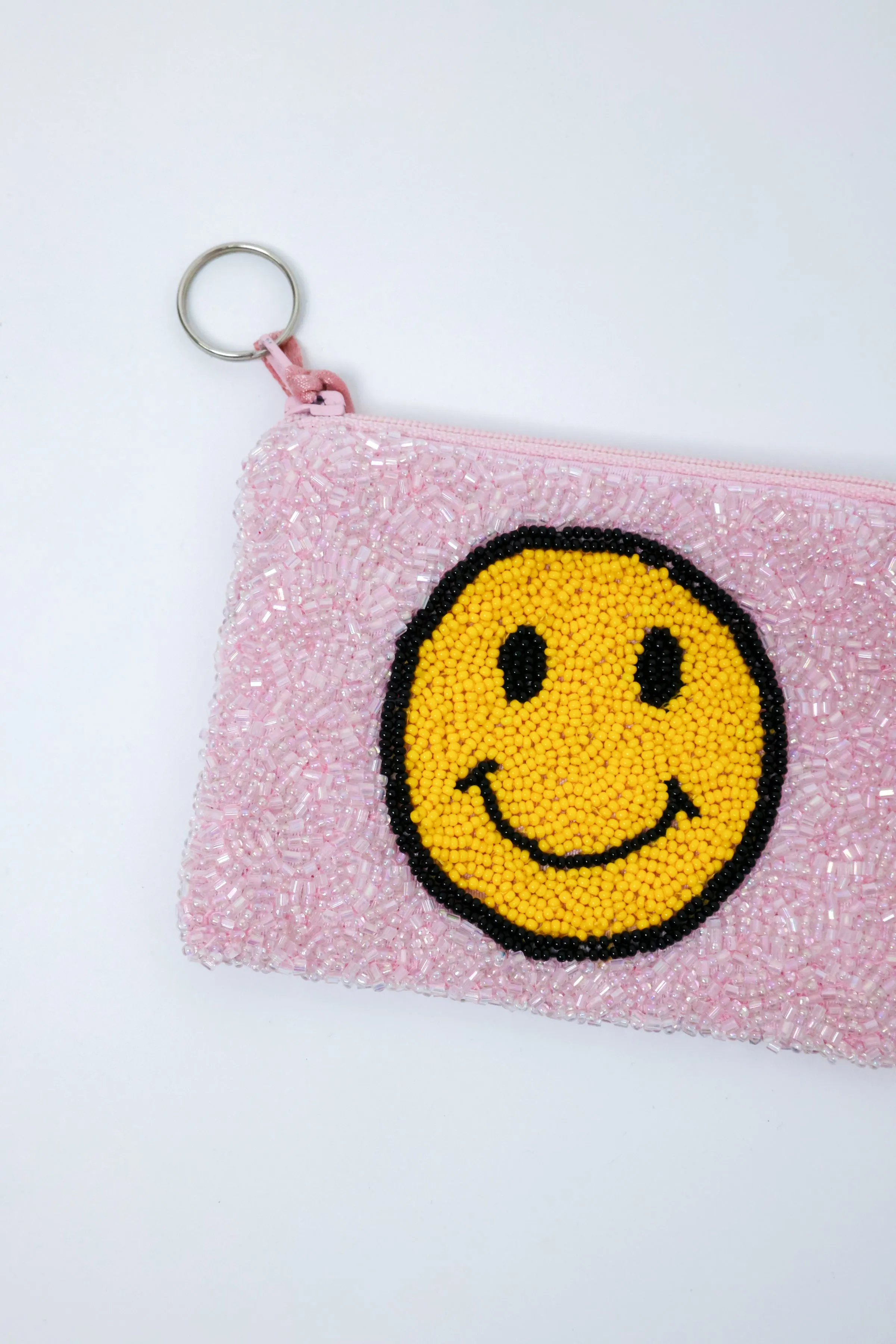 Smiley Beaded Coin Purse