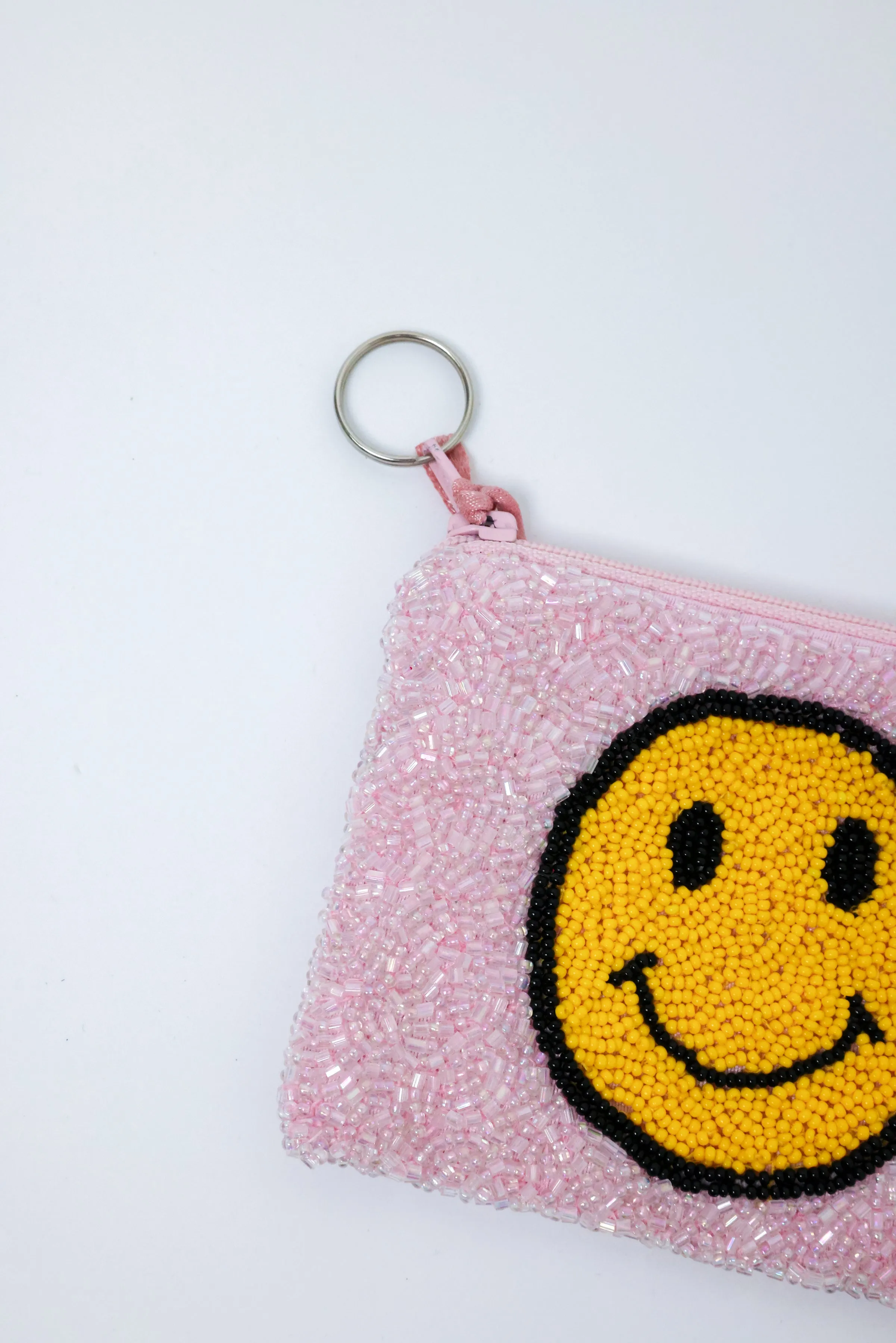 Smiley Beaded Coin Purse